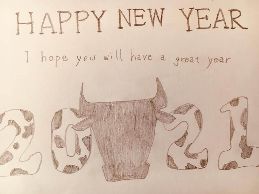 水野祐樹のインスタグラム：「新年明けましておめでとうございます。 旧年中は、大変お世話になりました。 本年もどうぞよろしくお願い致します。 皆さまに幸多き年であることをお祈りしております。 Happy New Year May the year of 2021 bring you a lot of happiness and smiles. #手書き #happynewyear」