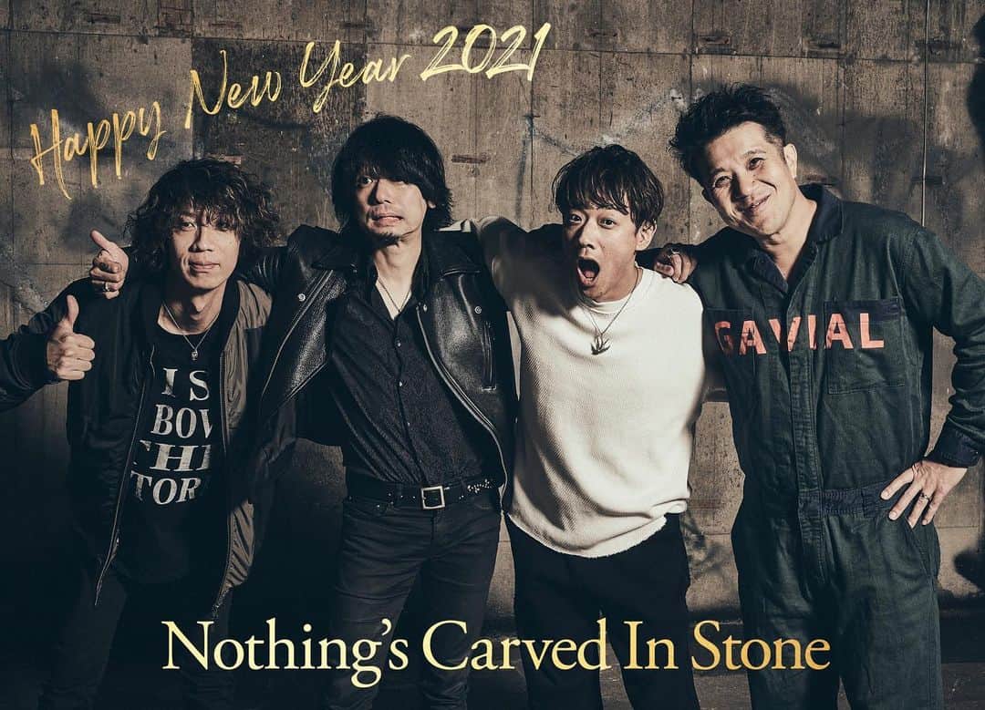 大喜多崇規のインスタグラム：「明けましておめでとうございます！ Nothing's Carved In Stone2021年もよろしくお願いします  #nothingscarvedinstone」