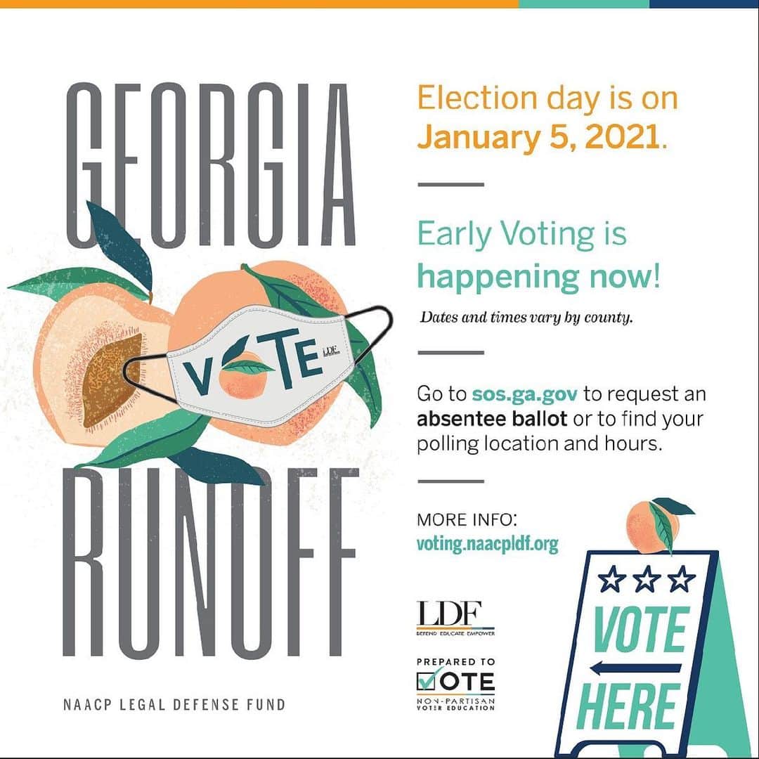 ジェイミー・チャンさんのインスタグラム写真 - (ジェイミー・チャンInstagram)「Today is the last day of 2020 and the last day to VOTE EARLY in Georgia for the Senate Runoffs. Georgia friends!! DROP OFF YOUR BALLOTS at your local official drop box. Great way to turn up 2021! HAPPY NEW YEAR.」1月1日 1時06分 - jamiejchung