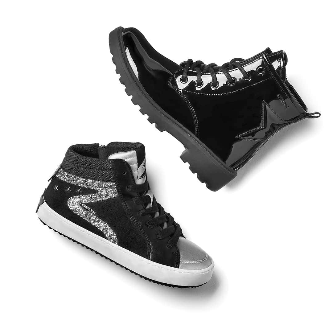 ジェオックスのインスタグラム：「Small feet, amazing shoes! Enjoy our selection of shoes for your little adventurers: glam & comfy, they'll be the perfect solution for festive days.」