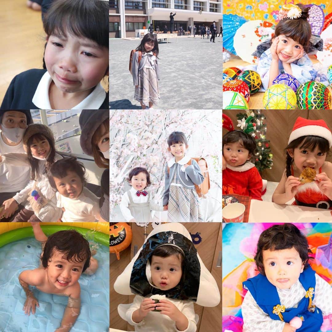 のインスタグラム：「. #mybestnine2020 . 今年もいろいろありましたが子どもたちが無事にすくすく成長してることがなによりです❤︎ . インスタで仲良くしてくださった皆さま、応援してくださった皆さま、ありがとうございました！！ . 来年もよろしくお願いします👧👦💕 . #lookback2020 #こどもと暮らす」
