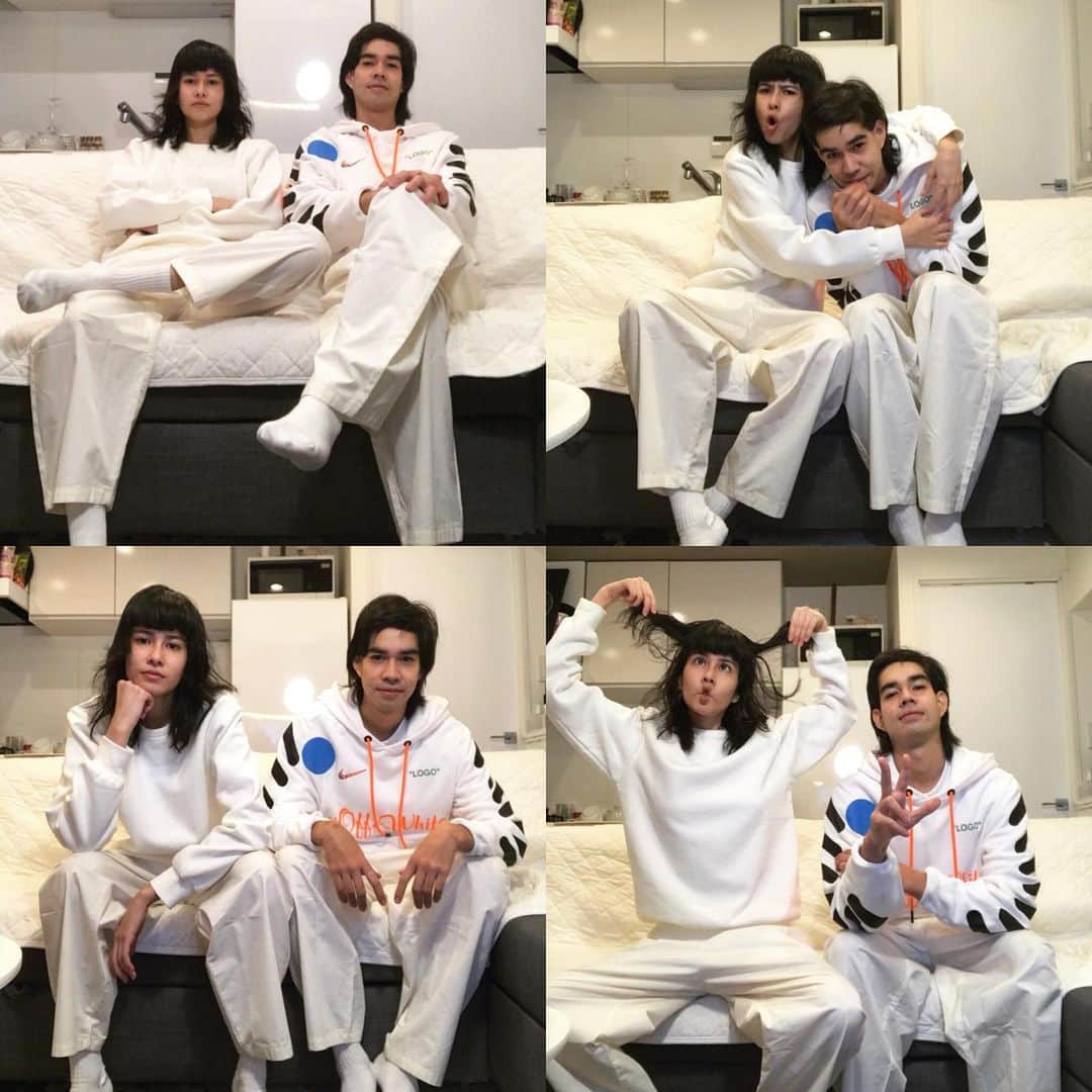 Julia Abe Brazilianのインスタグラム：「In Brazil it’s tradition to wear all white on New Years. Wishing everyone seeing this post an amazing 2021, full of happiness, prosperity and good health. Beijos from lil bro @dan2_ryu and I🍾🍀🕊」
