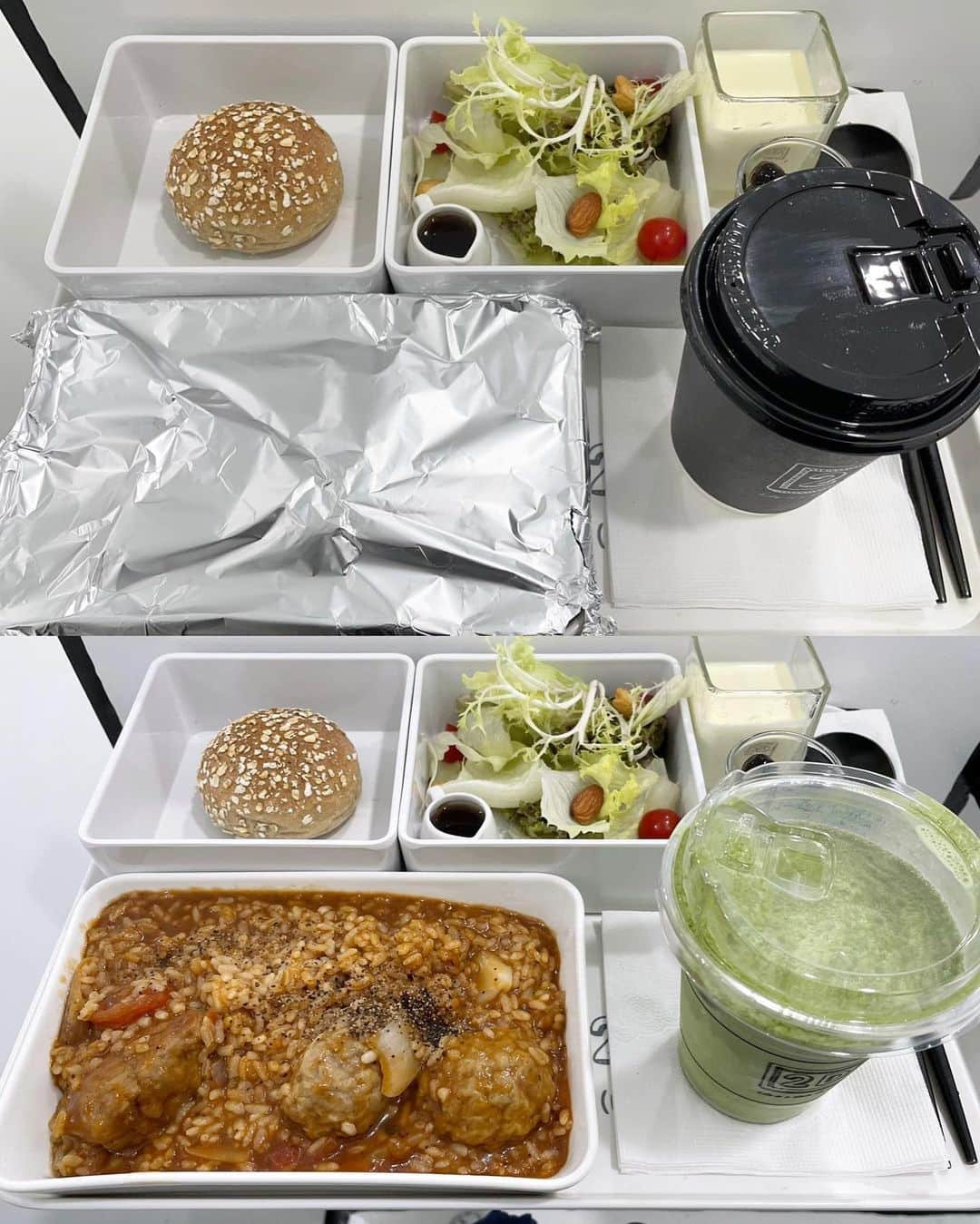 cieltripさんのインスタグラム写真 - (cieltripInstagram)「台北101にオープンした、飛行機の中で機内食が食べられるカフェ。搭乗ゲートがあったり、店内のBGMは離陸の滑走路の音だったりと、飛行機好きにはたまらない空間でした。興奮しすぎて心拍数85になってしまいました（╹◡╹）平常時65  見た目もまんま機内食であれば、お味も機内食みたいでした。メインのリゾットは柔らかめですが、癖になるお味で全然悪くない、完食しました😊サラダのシナシナ感まで見事に再現されていて😂、ほのぼのしました。あと、パンはもちもちしていて意外に美味しかったです。  飛行機に乗れない今、すごーくすごーく癒されました☺️平日夜に訪れたのですが、他にゲストは１組で、貸切状態でした。たまたまなのかな？ 今の時代に必要なカフェ、続いて欲しいです！  さて、今年も残すところ僅かですね。今年も、温かく見守っていただき、ありがとうございました！ブログをご覧くださったり、温かいコメントや励ましのメッセージをくださったり、いつも嬉しく思っております。  早く海外行きたいですね😭 と願いつつ、、とにかく今できる楽しみを見つけて、お互い毎日健康に過ごしましょう😊  日本はとても冷え込む年末年始になるとのこと、皆さまどうぞご自愛ください。  引き続き、来年もよろしくお願いいたします❣️  #台北101 #信義區美食 #台北下午茶 #台北咖啡廳 #飛機餐 #飛機 #機内食 #機内 #飛行機大好き #台北カフェ #台湾スイーツ #台湾グルメ #台湾カフェ #台湾旅行 #2dcafe #偽出國」12月31日 21時04分 - cieltrip