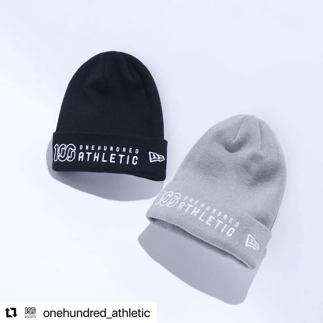 宇野薫のインスタグラム：「ビーニーも明日発売‼️  #Repost @onehundred_athletic with @make_repost ・・・ 寒い日のトレーニングにも活躍するコットンブレンド（綿50%・アクリル50%）のニューエラ®カフニット。かぶり口は折り返されているタイプで、100Aのレクタングルロゴとニューエラ®のロゴが並んで刺繍されています。カラーはブラックとグレーの2色展開。2021年1月1日より販売。  📷@newerajapan  #newera #newerajapan #knitcap #cuffknit #cap #neweracap」