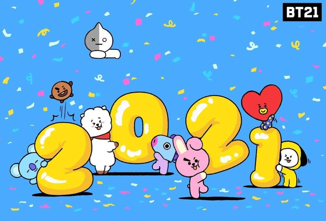 BT21 Stars of tomorrow, UNIVERSTAR!さんのインスタグラム写真 - (BT21 Stars of tomorrow, UNIVERSTAR!Instagram)「2021 with BT21. ❤️  #BT21 #HAPPYNEWYEAR」1月1日 9時00分 - bt21_official