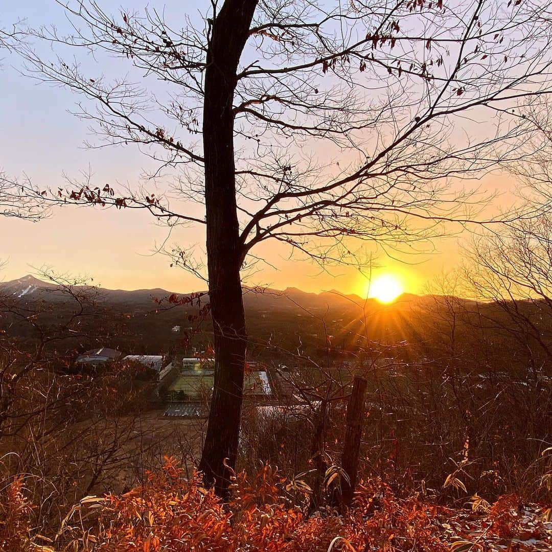 島崎直也のインスタグラム：「軽井沢の風越山からの初日の出☀️  #2021年　#初日の出 #軽井沢　#風越山 #あけましておめでとうございます」