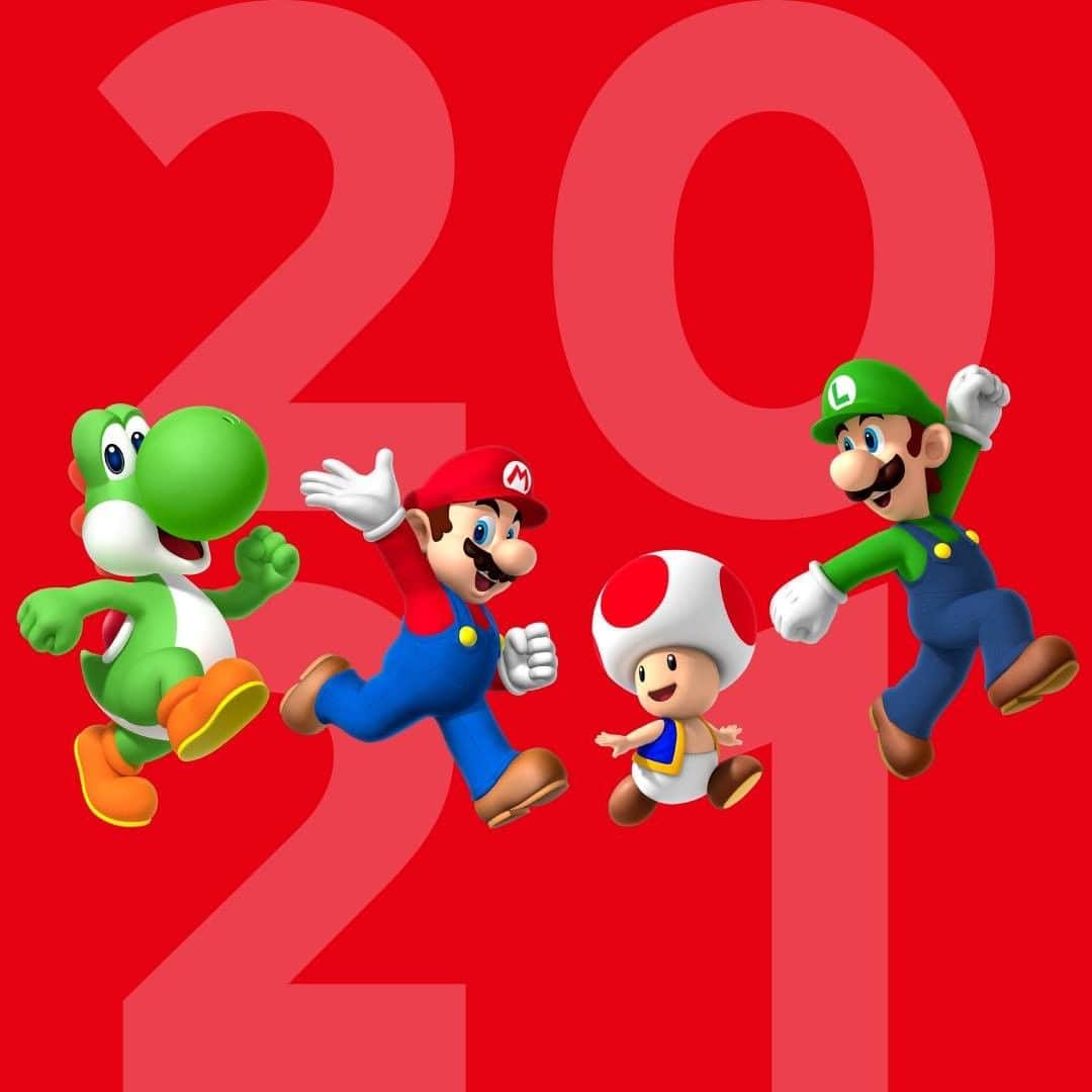 任天堂さんのインスタグラム写真 - (任天堂Instagram)「#2021年 #新年のご挨拶 #本年もよろしくお願いします #マリオ #ルイージ #ヨッシー #キノピオ #Mario #Luigi #Yoshi #Kinopio #Toad #Nintendo #任天堂」1月1日 10時00分 - nintendo_jp