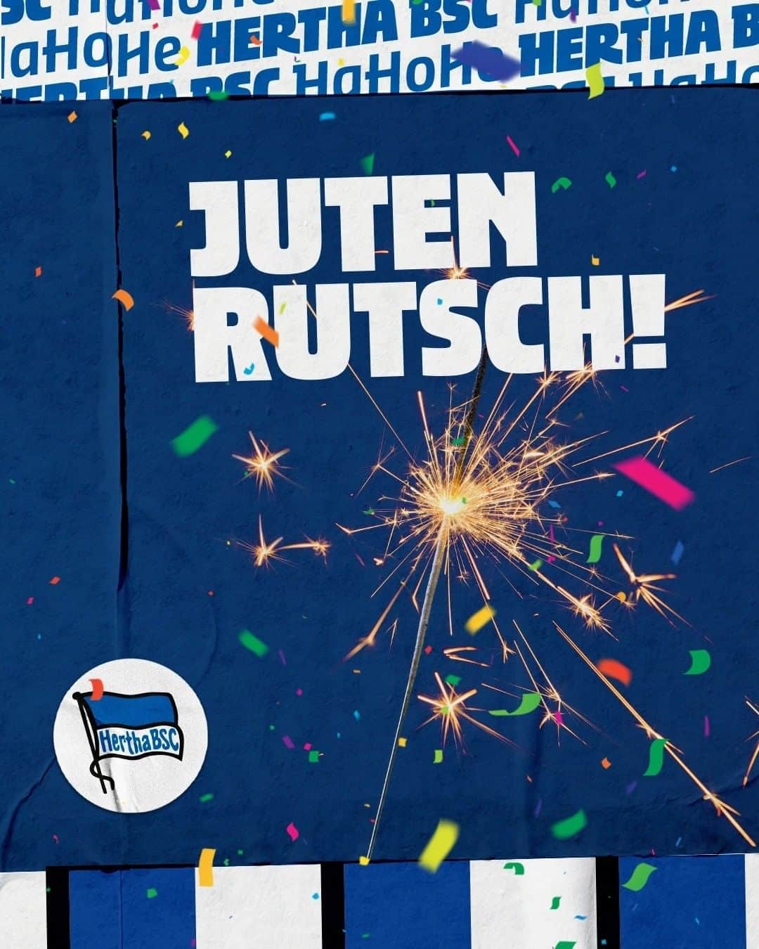 ヘルタ・ベルリンのインスタグラム：「Was. Ein. Jahr! 😱 2021, wir sind sowas von bereit! 🙏 Aber erstmal wünschen wir euch einen juten Rutsch! 💙 . . #silvester2020 #gutenrutsch #HaHoHe #h#herthabsc」