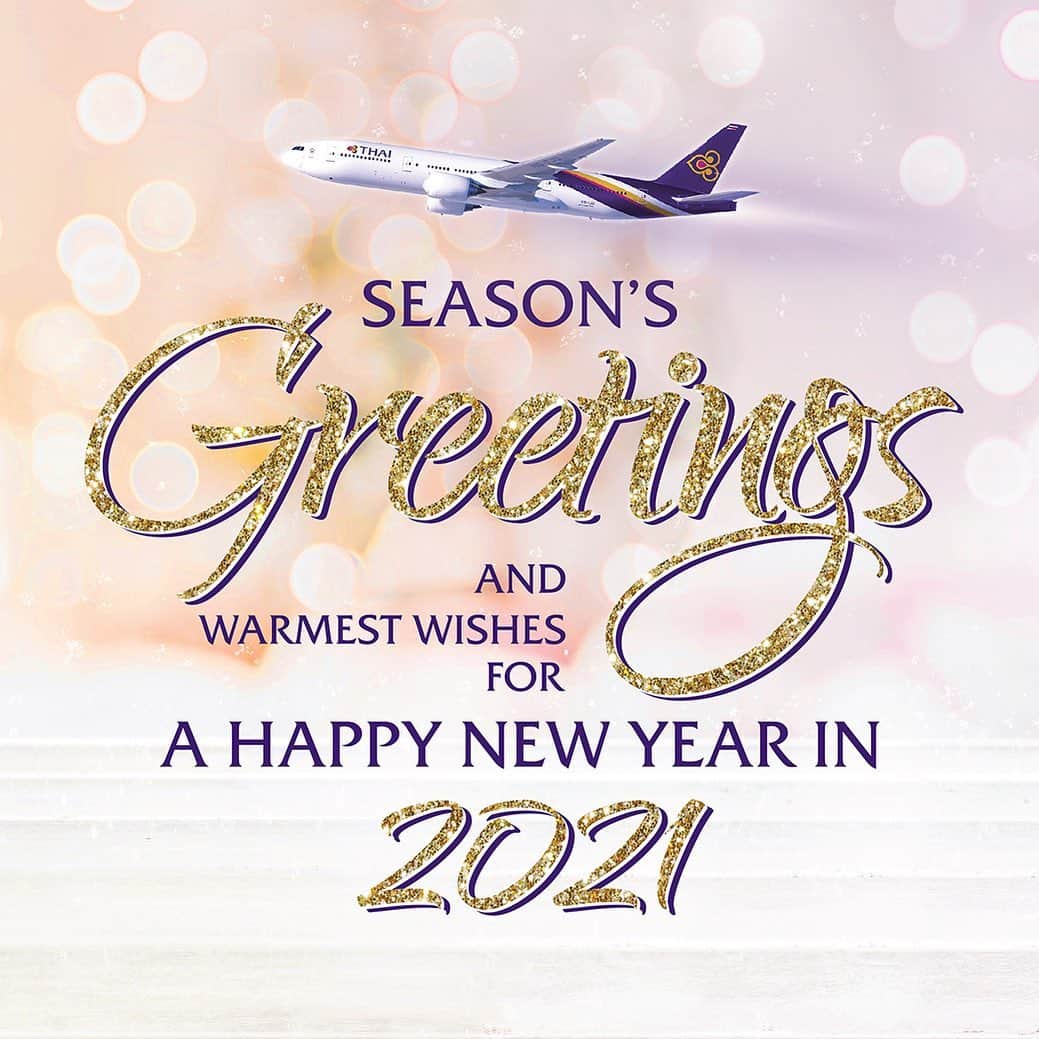 タイ航空のインスタグラム：「Happy New Year 2021  from all of us at THAI  #thaiairways #smoothassilk #happynewyear2021」