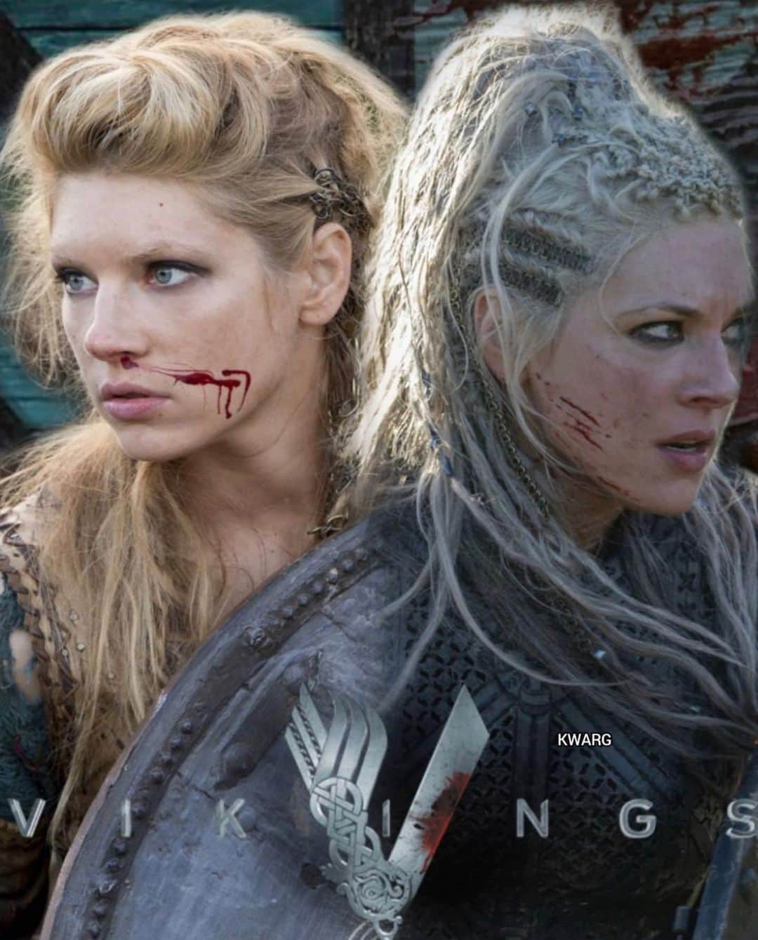 キャサリン・ウィニックのインスタグラム：「Vikings final season is out!  Its been such an incredible honor to play Lagertha for 6 amazing seasons.  Here’s a sneak peak of Lagertha’s journey throughout the seasons..」