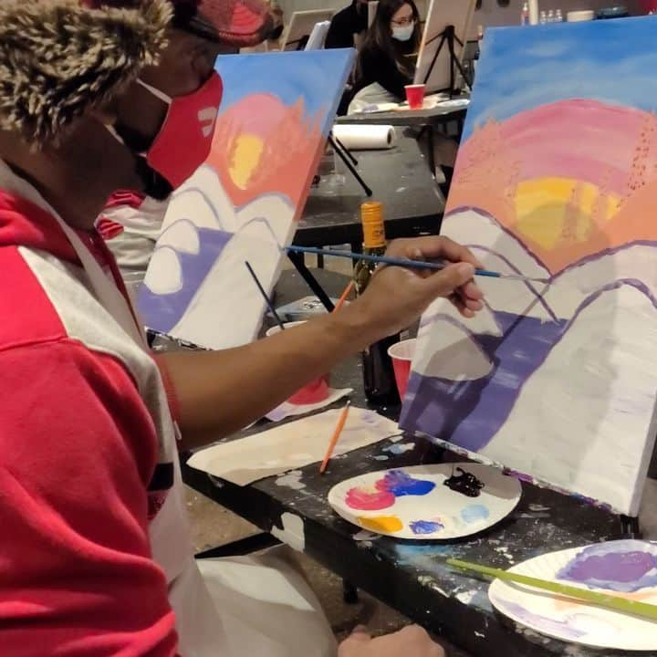 call me Lix the 6-Toyのインスタグラム：「🎨🎨🎨 Yes, I am left handed!! ♿ My left handed-ness has always helped me to tap into my creative side. I love art and everything associated with artistic expression. So for my birthday yesterday we went out to @pinotspalette in #Montclair to sip 🍷 and paint. I had lots of fun for my birthday. By the looks of it, do you think I did a good job on my artpiece?? DM me if you would like to purchase the finished piece. Artist: Bugzee Lix/ Nudi Blockchain   안녕하세요 👧👧#newyearseve2021 #artisticexpression #igartist #artnouveau #꿀잼 #치맥#남친  #짱 #nye2021 #대박 #불금 #헐 #pinotpalette #멘붕  #베프 😍😍😍😍#남자신음 #여자신음 #신음소리 #designart #artwork🎨 🔥 #featurepalette #msualumni」