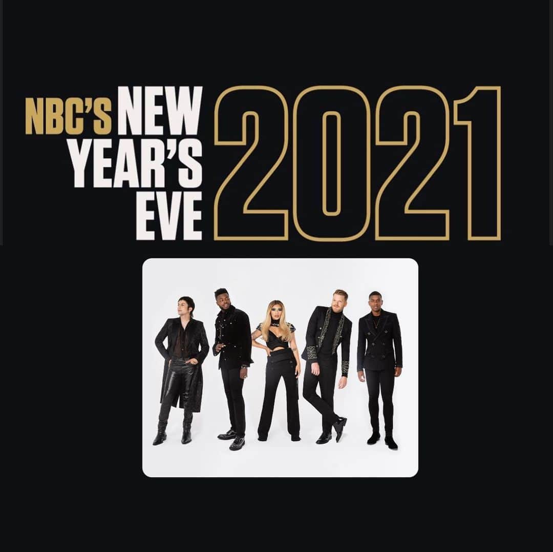 スコット・ホアイングのインスタグラム：「Happy New Year’s Eve y’all!! We have the honor of ringing in the new year tonight with our rendition of “Auld Lang Syne” on @nbc’s New Year’s Eve 2021 🎉 🎊 One of my favorite arrangements of ours. 🥺 (We also are performing our original song “Happy Now” for the first time on tv WOOOO) 10pm ET/PT」