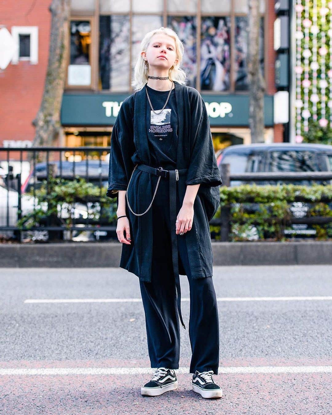 Harajuku Japanさんのインスタグラム写真 - (Harajuku JapanInstagram)「Mary (@themaryocean) is a Russian fashion model who came to Japan in early 2020 for a three month work assignment. She got stuck in Japan when the pandemic hit and has been here for nearly a year now. She first caught our eye in Harajuku when we noticed her large colorful cherry blossom chest tattoos.  Our first street snap of Mary was in February. We've street snapped her many times since then and she has become a part of the Harajuku street fashion community, making many friends. Since getting stuck in Japan, she's modeled for top Japanese designers and mags including CDG, Mikio Sakabe, and Sacai. Mary didn't plan to be stuck in Japan, but like everyone else this year, she's tried to make the best of it.  2020 has been a tragic year, but we're thankful for the new friends we've made and all of the small good things amidst the big bad things.  Happy New Year and we wish you all a great 2021!!!!」1月1日 4時06分 - tokyofashion