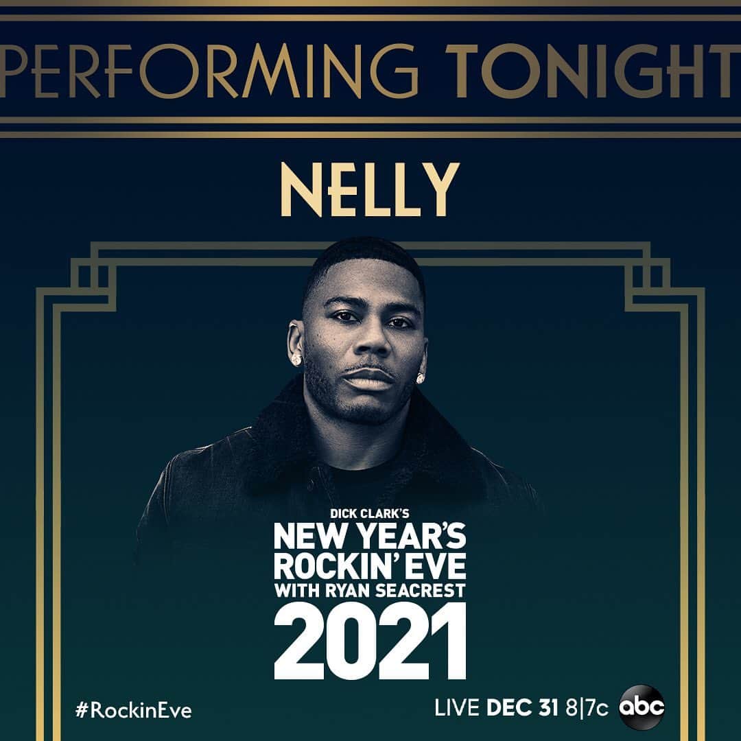 ネリーさんのインスタグラム写真 - (ネリーInstagram)「It's almost 2021 so wrap up the year with me TONIGHT on NYRE! 📺 See you at 8/7c on ABC. #RockinEve」1月1日 6時10分 - nelly