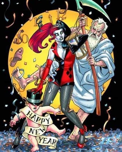 ジェームズ・ガンのインスタグラム：「Happy New Year everyone. I know this past year has been tough for nearly everyone. Few would accuse me of being an optimist, but I believe this new year will be better than last. Much love to you all. ❤️  Art by @amandaconnerart.」