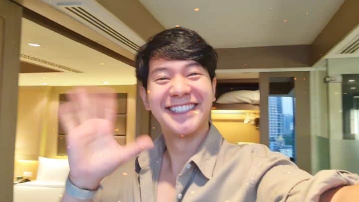 アイス・サランユーのインスタグラム：「🎉1st Day of 2021🎉 Begining  @banyantreebangkok  ขอให้มีชีวิตเหมือนปีนักษัตรปีนี้(🐄ฉลู=💍หรู) ขอให้มีความสุข แบบเสียงปีนักษัตรปีนี้ ด้วย ( 🐄more more!) #Happynewyear2021 #banyantree #banyantreebangkok #icesarunyu #ไอซ์ศรัณยู」