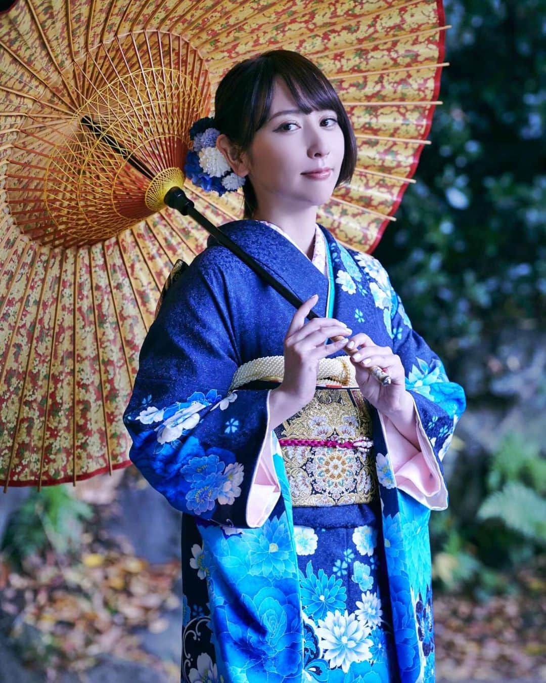 藍井エイルのインスタグラム：「2021.1.1🦋  #藍井エイル  #eiraoi  #着物 #kimono」