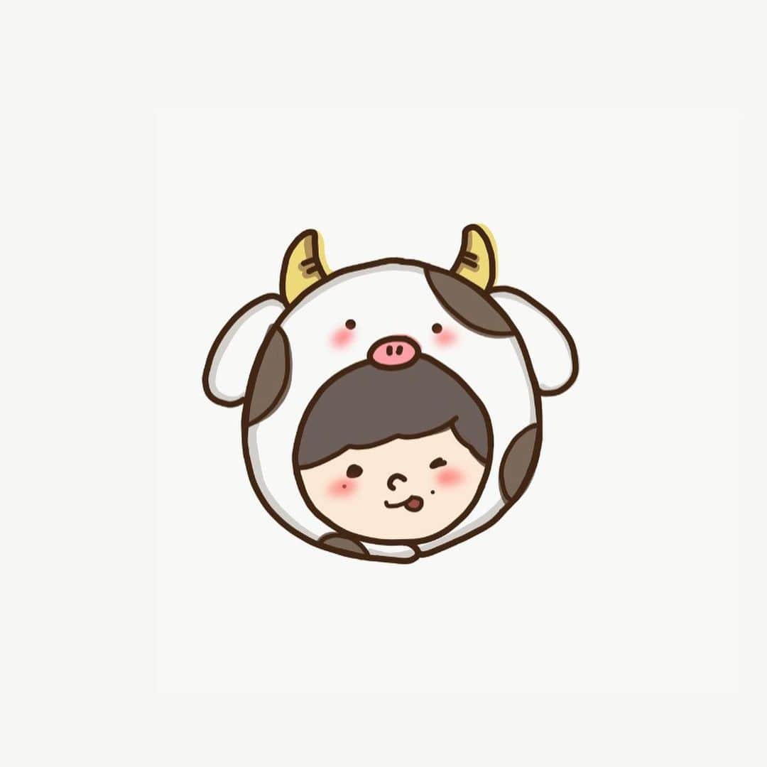 りゅうとのインスタグラム：「choco×🐮  あけましておめでとうございます。 今年もよろしくお願いします。」