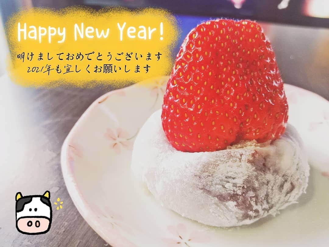 宮島マリーナのインスタグラム：「手作りいちご大福 🍓 . . . #明けましておめでとうございます #Happynewyear #2020 #2021 #いちご大福 #いちご #strawberry #goodbye2020 #hello2021 #あけおめ #あけましておめでとうございます #今年もよろしくお願いします #ことよろ」