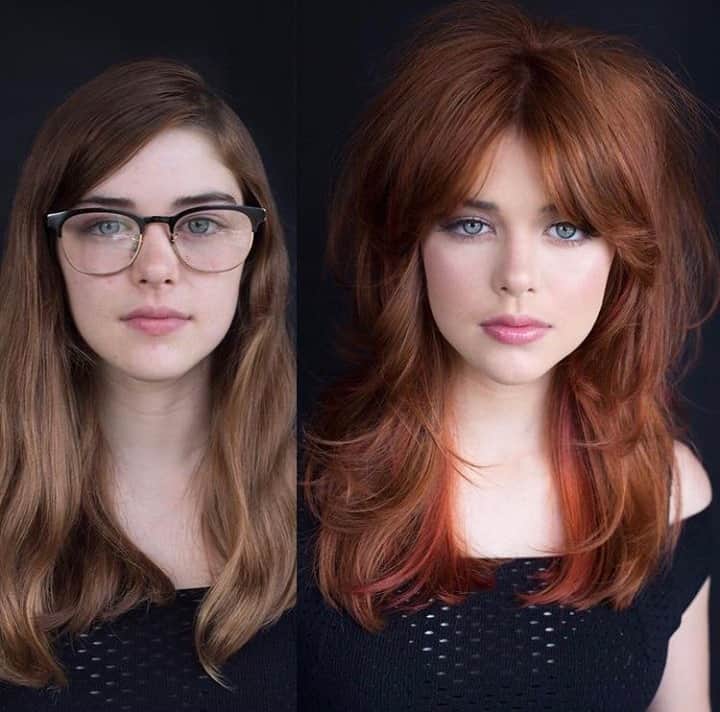 CosmoProf Beautyさんのインスタグラム写真 - (CosmoProf BeautyInstagram)「Happy New Year!🎉⁣⁣Here's to a fresh start! ✂🖌⁣ ⁣ Create the perfect, new year transformation for your client with shag bangs and ginger hair color!⁣⁣⁣ ⁣⁣⁣ Formula👇⁣⁣⁣ Base: Matrix Color Insider - Ammonia-Free Permanent Hair Color 7C/7.4 ⁣⁣⁣ Mids/Ends: Matrix Color Insider - Ammonia-Free Permanent Hair Color 9GC/9.34, 8C/8.4 and 8CC⁣⁣⁣ Haircut: @ashleenormanhair⁣⁣⁣ Hair Color: @colorbycares  Makeup: @muyvette  ⁣⁣⁣ Our stores are closed TODAY in observance of the holiday, but we're always open online!⁣ Our stores will reopen tomorrow. Don't forget, Same Day Delivery available. SHOP via #linkInBio⁣⁣⁣ ⁣⁣⁣ #repost #matrix #matrixhair #matrixcolor #cosmoprofbeauty #licensedtocreate #redhair #redhead #redheads #redhairs #redhaired #redhaircolor #redhairdontcare #gingerhair #copperhair #haircuts #haircutting #crafthairdresser #shears #bangs #bangstyle #shaghaircut #shag」1月1日 22時00分 - cosmoprofbeauty