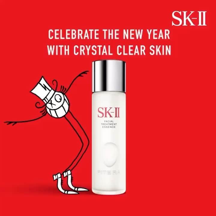 SK-II's Official Instagramのインスタグラム：「Happy 2021! Celebrate Crystal Clear Skin this New Year with our PITERA™ Essence XOXO New Year Limited Edition that's inspired by love, hugs, and kisses. ✨❤️  Launching online and in-store today.  SK-II X Andre Saraiva Animation by @andresaraiva   #skii #PiteraEssence #XOXONewYear #happynewyear #love #skincare」