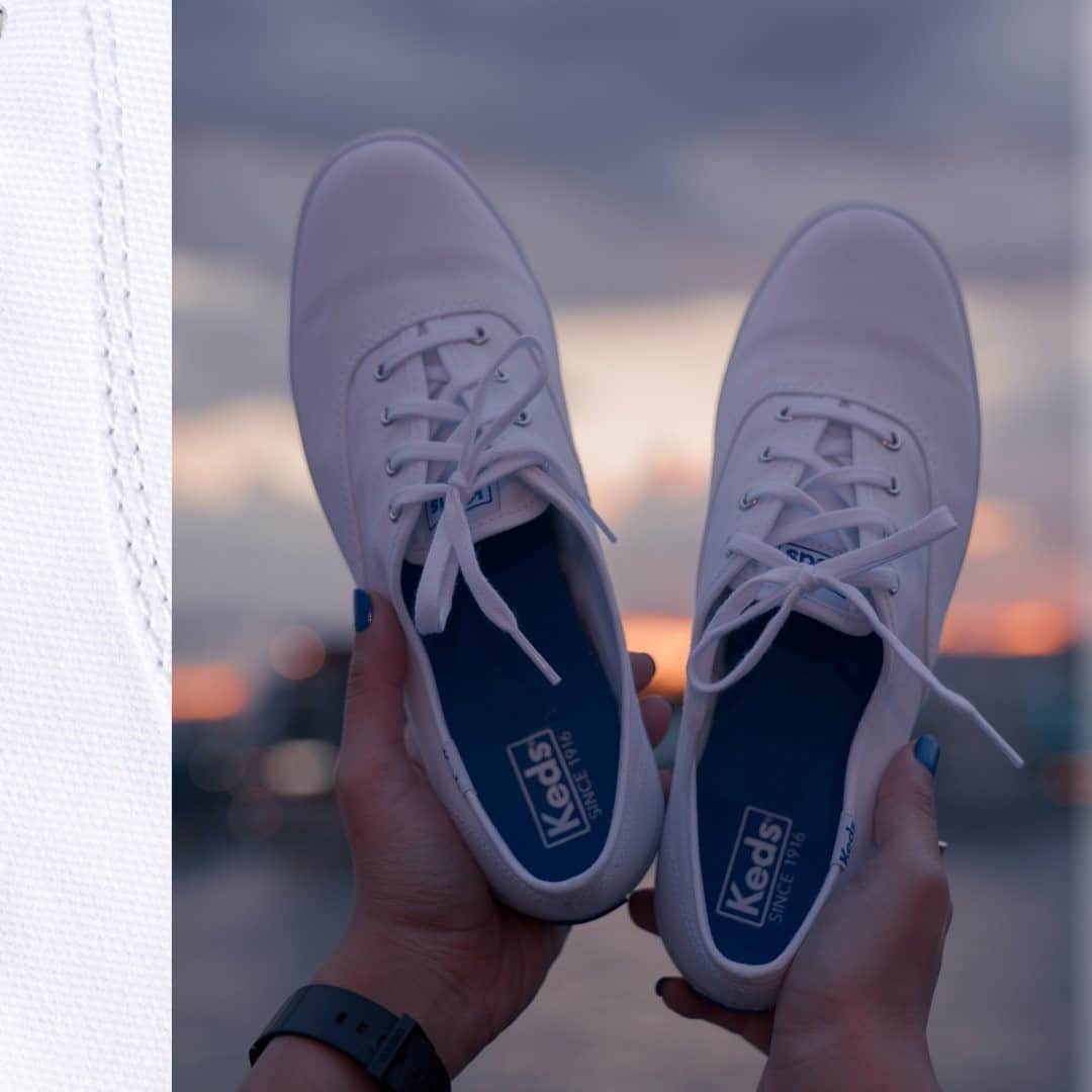 Kedsのインスタグラム：「Classic style for whatever this year brings. Whether you’re living on the couch in leggings or finally taking that long-awaited trip, our iconic Champion sneaker is the perfect pick for whatever’s on the 2021 agenda.」