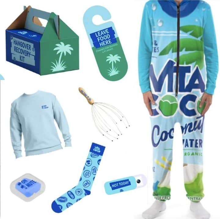 Vita Coco Coconut Waterのインスタグラム：「GIVEAWAY!   Whether you're recovering from a socially-distanced NYE celebration (GOODBYE 2020), or 9 months of Zoom calls (glass of wine not pictured), we've partnered with our friends @Postmates to give you a *free* 2020 Hangover Recovery Kit. Complete with all the essentials you need to recover and re-set. Like, this exclusive Vita Coco onesie that your significant other/best friend/roommate/coconut water loving parents are definitely going to try to steal from you.  How to win:  Follow @Vitacoco Tag a friend you'd share this with  Bonus entries if you share this post on your stories   We will be selecting 6 winners total. Both you and your tagged friend will receive a kit and onesie. US Residents only.」