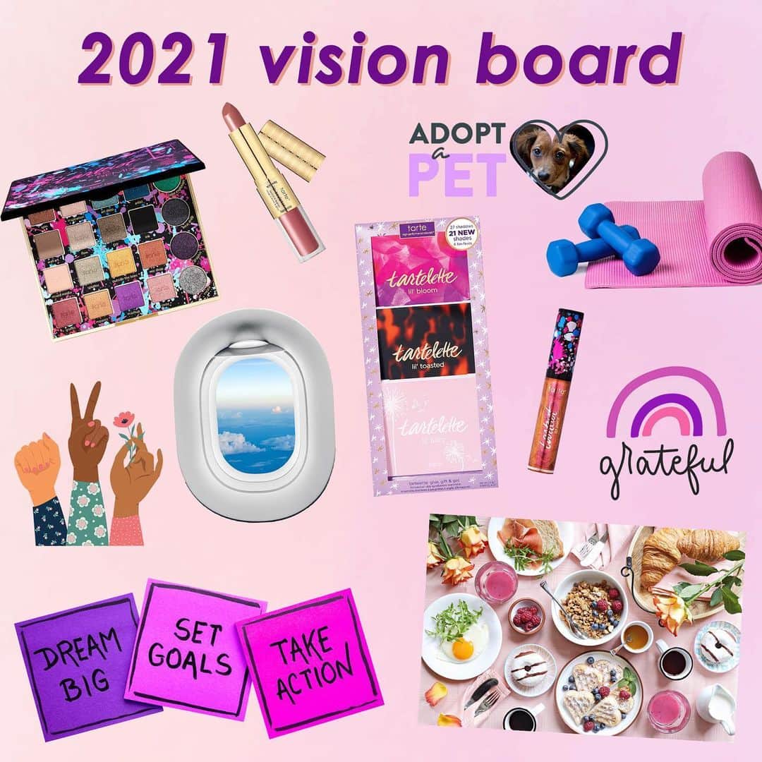 Tarte Cosmeticsさんのインスタグラム写真 - (Tarte CosmeticsInstagram)「Workin' on our #2021 vision boards, wbu? 🔮 Prepare for the New Year with our up to 70% off sale* + an extra 20% off* with code: SALE on tarte.com!  Your makeup can make a difference! Hit the heart to tarte™ checkout button & give back with every order! Heart to tarte™ is our 501(c)(3) non-profit dedicated to causes important to us such as: anti-cyberbullying, environmental & animal conservancy, disaster relief & women’s health 💜 #crueltyfree #rethinknatural」1月2日 0時02分 - tartecosmetics