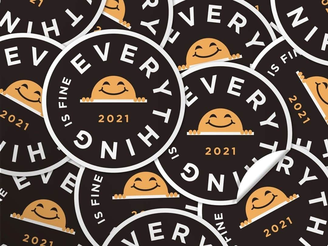 Dribbbleさんのインスタグラム写真 - (DribbbleInstagram)「Everything is Fine Sticker by Jared Owen Snavely ⠀ ⠀ #dribbble #design #2021 #graphicdesign #desiger #dribbblers」1月2日 1時45分 - dribbble