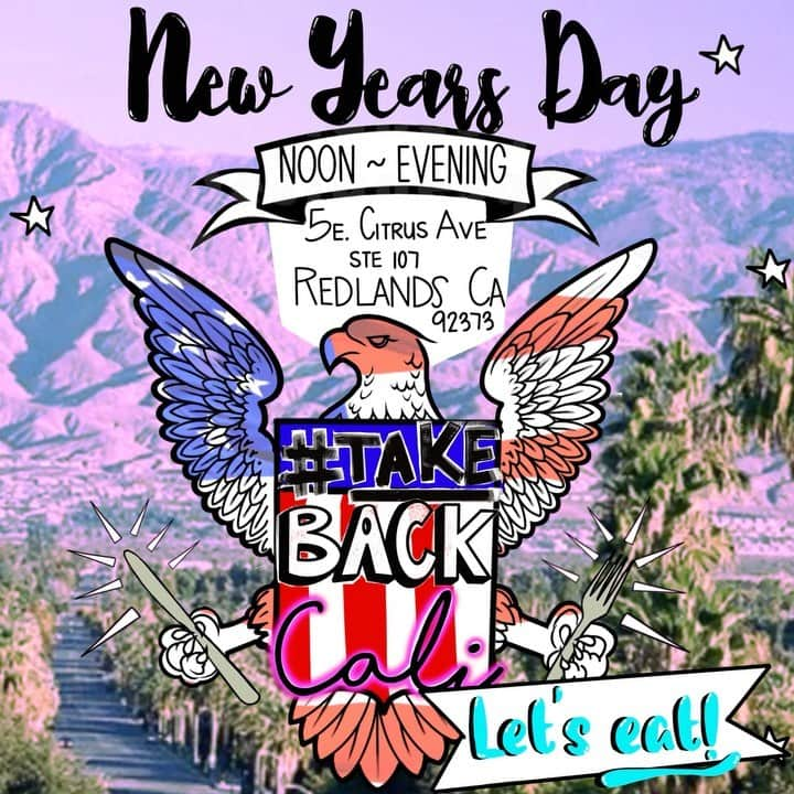 サミーア・アームストロングのインスタグラム：「Happy New Year!!!! Let’s start this year off right by exercising our God given rights to liberty and freedom as Americans! • When: Today, 12 till evening. • Where: @batter.rebellion  5e. Citrus Ave Suite 107 Redlands Ca 92373 • What: Please join us while we support small businesses opening up in Redlands California, who have been crushed by the tyrannical lockdowns. • We well be peacefully, safety and joyfully eating food, and spending our hard earned money on small businesses.  • It’s time to #takebackcali  • @majorwilliams  @siaka_massaquoi  @chief_and_the_americano  @truthurtsmedia  • Music on post by @mose_mcfly」