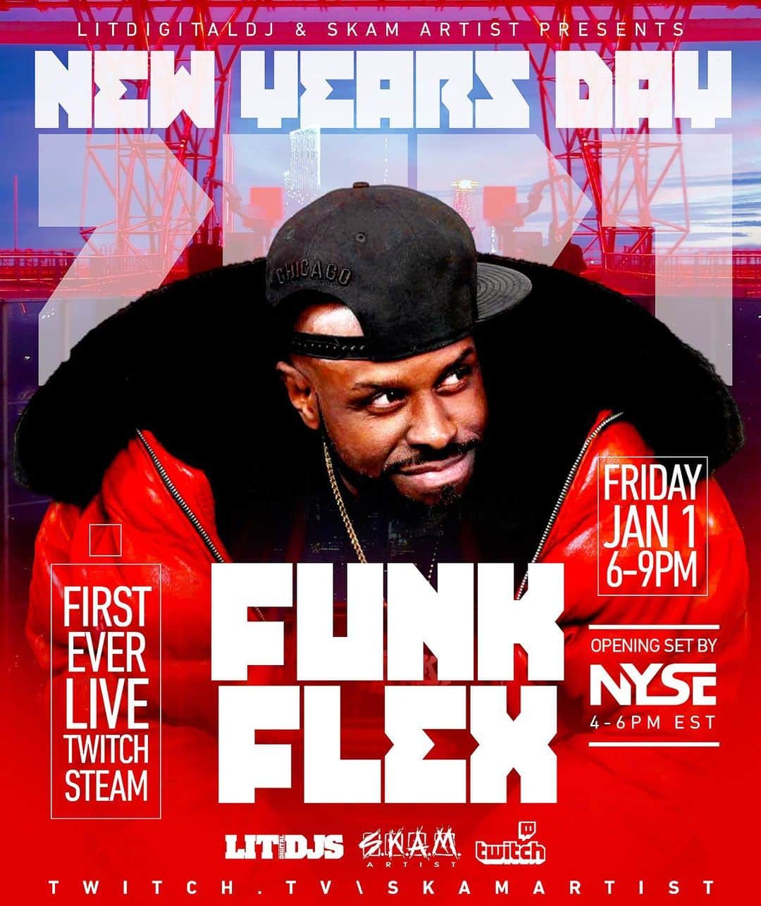 ファンクマスター・フレックスのインスタグラム：「@litdigitaldjs / @skamartist / @twitch   4-6pm! @djnyse_ on the set! 6-9pm! @funkflex on the set!  I’m really gonna be in rare form on the set! I hope your ready!   Twitch.Tv / Skamartist  WHAT YALL WANNA HEAR????」