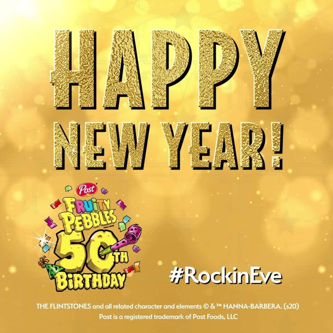 アメリカン・ブロードキャスティング・カンパニーのインスタグラム：「Sponsored by @pebblescereal // Yabba Dabba Doo, Happy New Year to you from Bedrock! Wishing you and your loved ones a happy and safe New Year's!」