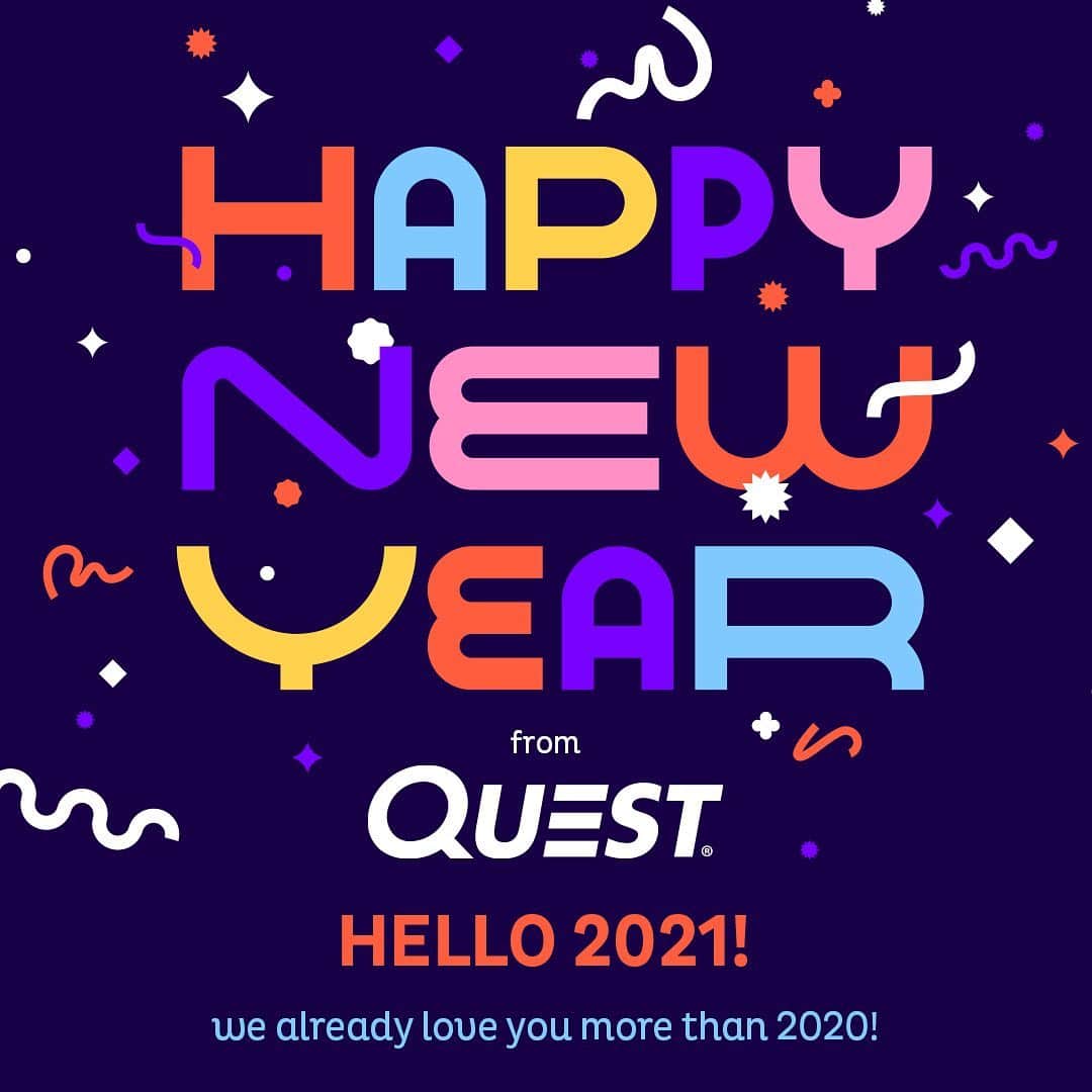 questnutritionさんのインスタグラム写真 - (questnutritionInstagram)「Happy 2021, Quest Family! 💪🥳 Let’s make it amazing.💙 #OnaQuest」1月2日 3時37分 - questnutrition