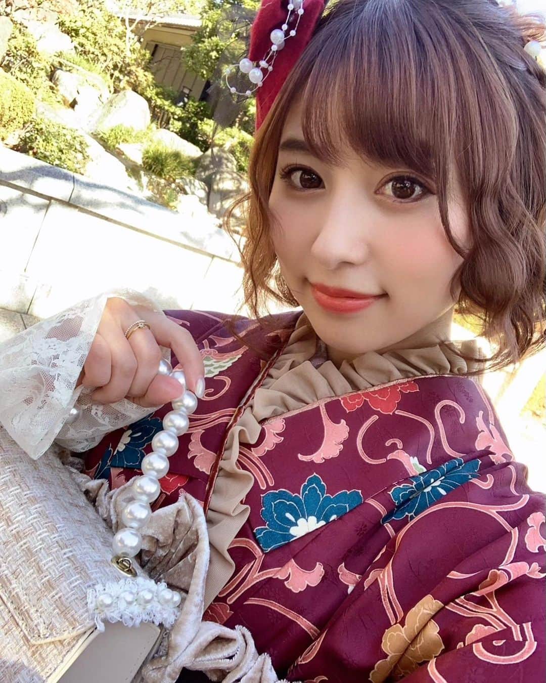 成瀬心美さんのインスタグラム写真 - (成瀬心美Instagram)「☀️ . . こんなにいいお天気だと どこかに行きたくなりますね！✨ . . あとで軽く 近所をお散歩しようかな👣 . . みんなは初夢見た？ . . #kimono #初夢」1月2日 13時28分 - coco3ndazo