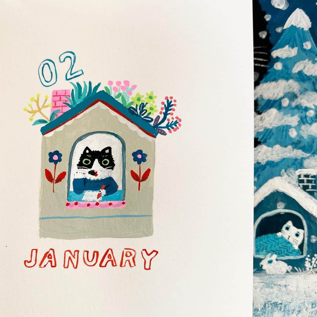 北岸由美のインスタグラム：「さて、年賀状  #yumikitagishicalendar_january」