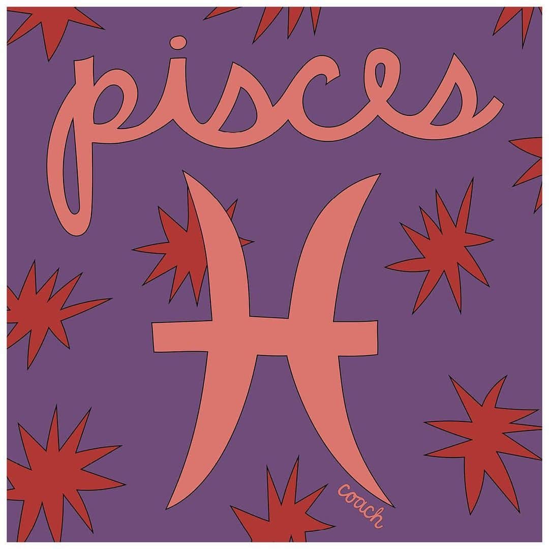 のインスタグラム：「Did someone say self-care? Do some day-dreaming and allow your thoughts to flow, Pisces. Swipe right for more and find your full horoscope via the link in bio.   🎨: @hanminncheese  #CoachNY」