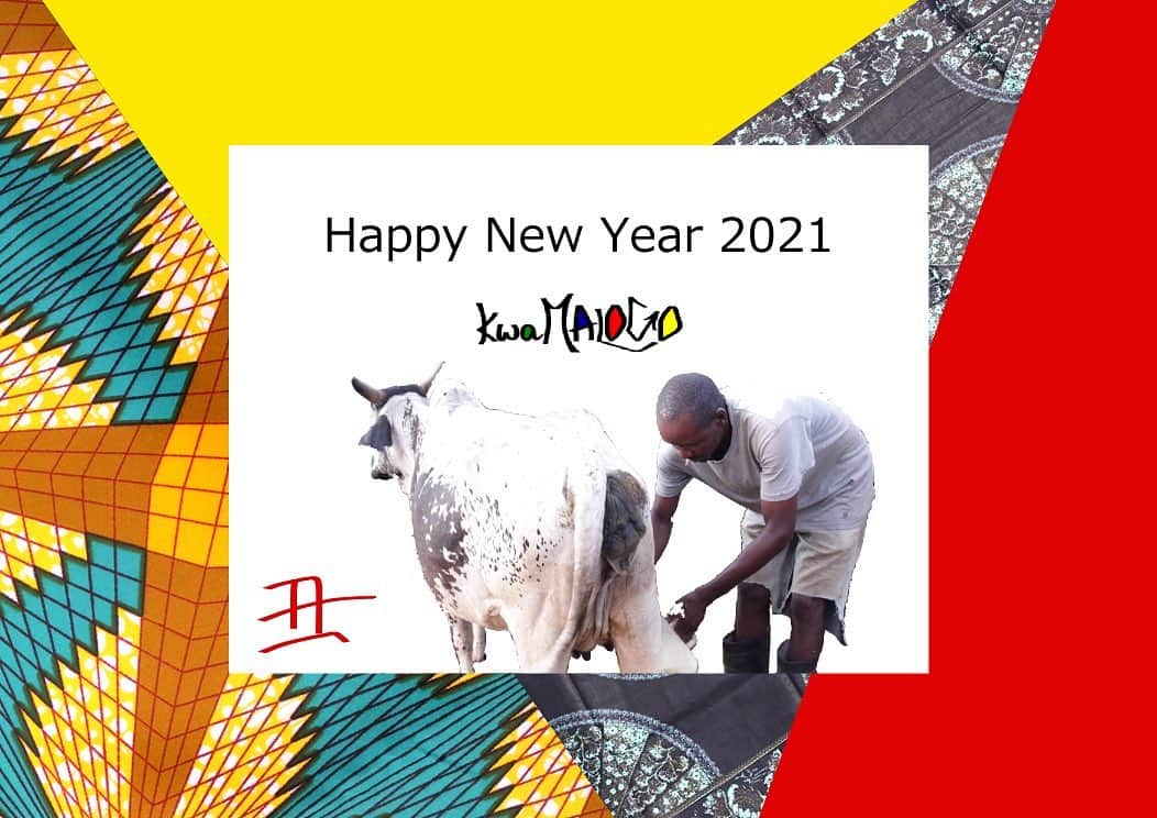 kwa MALOGOのインスタグラム：「【Happy new year 2021】 .  2021年が皆様にとってMOoo🐄っと良い年になりますように✨🎍🎉 .  よりワクワクして#イロのある生活 を楽しめるモノを本年もたくさん製作したり、お届けできるよう邁進して参ります‼️ 本年も楽しくお付き合い下さいませ。どうぞよろしくお願い致します🙇‍♂️ .  #アフリカ布 #アフリカンプリント #キテンゲ #アフリカ雑貨  #kwamalogo  #africanprint #africanfashion #africancasual #colorfullife」