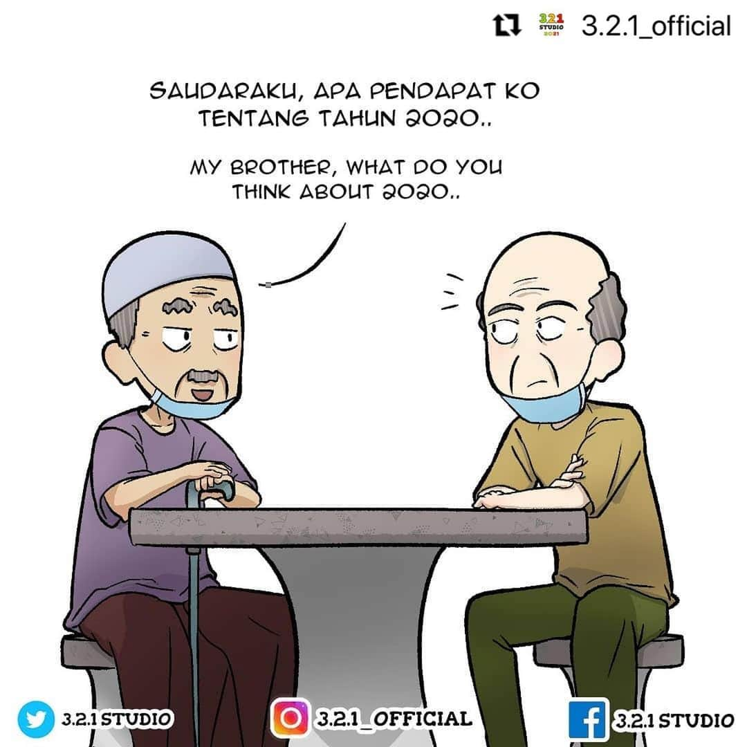 Koleksi Komik Malaysiaさんのインスタグラム写真 - (Koleksi Komik MalaysiaInstagram)「#Repost @3.2.1_official with @make_repost ・・・ Tahun yang mencabar, juga tahun yang kelakar. Macam2 perkara jadi kan? Cuba ceritakan pengalaman, perkara yang korang rasa kelakar, sedih, benda tular atau apa saja yang jadi tahun 2020. Mesti banyakkan?😁  Komen dan tag keluarga, kawan2 dan kenalan korang kat bawah👇 . Eh, lupa nak cakap. Terima kasih atas sokongan korang pada kami tahun ni. Harap korang akan terus sokong kami untuk tahun2 seterusnya! Korang memang ohsem arghhh!!  Salam Tahun Baru dari kami di @3.2.1_official 😆 . Jaga diri, jaga keluarga, patuhi SOP, amalkan langkah pencegahan dan banyakkan berdoa. Covid-19 masih ada dalam komuniti kita, jangan alpa! . A challenging year, also a funny one. All sorts of things happend right? Tell us your experience, things that you think funny, sad, and viral stuff or anything that happened in 2020. Must be a lot right?😁  Comment and tag you family, friends and acquaintance below👇 . Eh, forgot to say. Thank you guys for your support to us this year.  Hope all of you will continue to support us in the coming years too!! You guys are indeed ohsem arghhh!!  Happy New Year from us at @3.2.1_official 😆 . Take care of yourself, take care of your family, follow the SOP, practice prevention steps and pray a lot! Covid-19 is still in our community, don't forget!  . #comic #comics #comicstrip #animation #malaysia #komik #komikmalaysia #animasi #anime #cartoon #cartoonist #cartoons #drawing #illustration #mangaartist #mangadrawing #illustrator #komikstrip #gengkomik #webcomic #webtoon #kartun #321OFFICIAL #stayhome #malaysiancomic #manga #mangaart #tahunbaru newyear #2021」1月2日 16時58分 - tokkmungg_exclusive