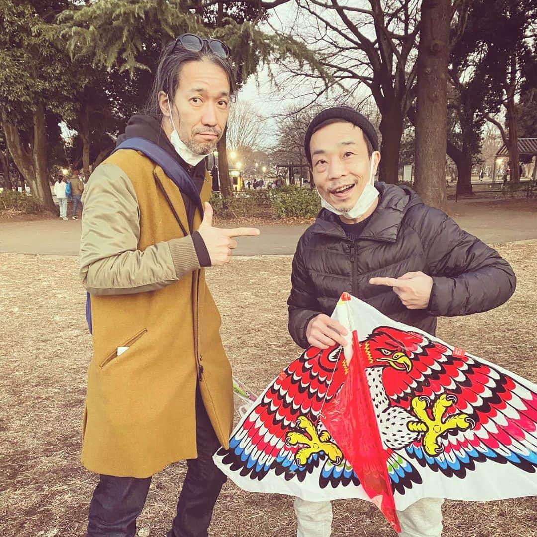 磯部正文のインスタグラム：「公園で BRAHMAN/OAUのマッキンに出会った〜🤓」