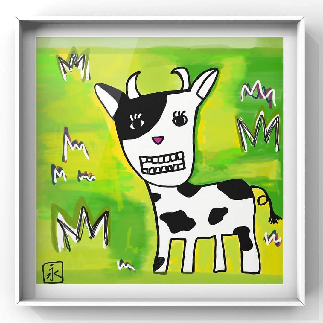 永島優美さんのインスタグラム写真 - (永島優美Instagram)「* 今年の干支を描いてみました！  牛です🐮✨ 草を食べやすいように しっかりした歯がポイントです😬  色をつけたら更に良い感じになりました🐮笑（2枚目）  #牛 #丑年 #cow」1月2日 17時55分 - yuumi_nagashima
