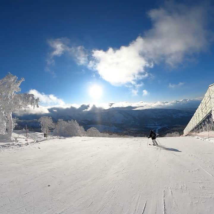 宇佐美進典のインスタグラム：「年末年始は北海道にてスキー三昧。ずっと吹雪いていたけれど奇跡的に今日は晴天で絶好のスキー日和！　#スキー #キロロ #北海道」