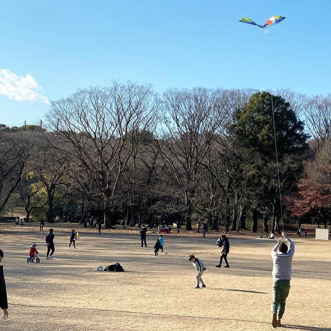 tomonashiさんのインスタグラム写真 - (tomonashiInstagram)「☺︎ 毎年恒例の凧上げ . #凧上げ #砧公園 #kinutapark  . #highland2000 #ハイランド2000  #patagonia #パタゴニア #gramicci x #orslow  #グラミチ x #オアスロウ  #ugg #gregory」1月2日 20時31分 - tomonashi