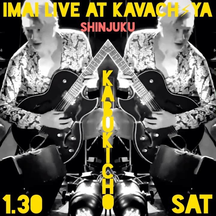 イマイアキノブのインスタグラム：「🥀1.30 (土)  @ KAVACH⚡︎YA 新宿  『君と逢う新宿』vol.25 イマイアキノブ ワンマンライブ  open 17:30 start  18:00  music charge  ¥2500＋飲物代  予約 問い KAVACH⚡︎YA  新宿区歌舞伎町2-9-18 ライオンズプラザ新宿2F ☎︎03 6233 8677 (20:00-06:00)  #KAVACH⚡︎YA #君と逢う新宿 #imaiakinobu  #イマイアキノブ #livemusic」