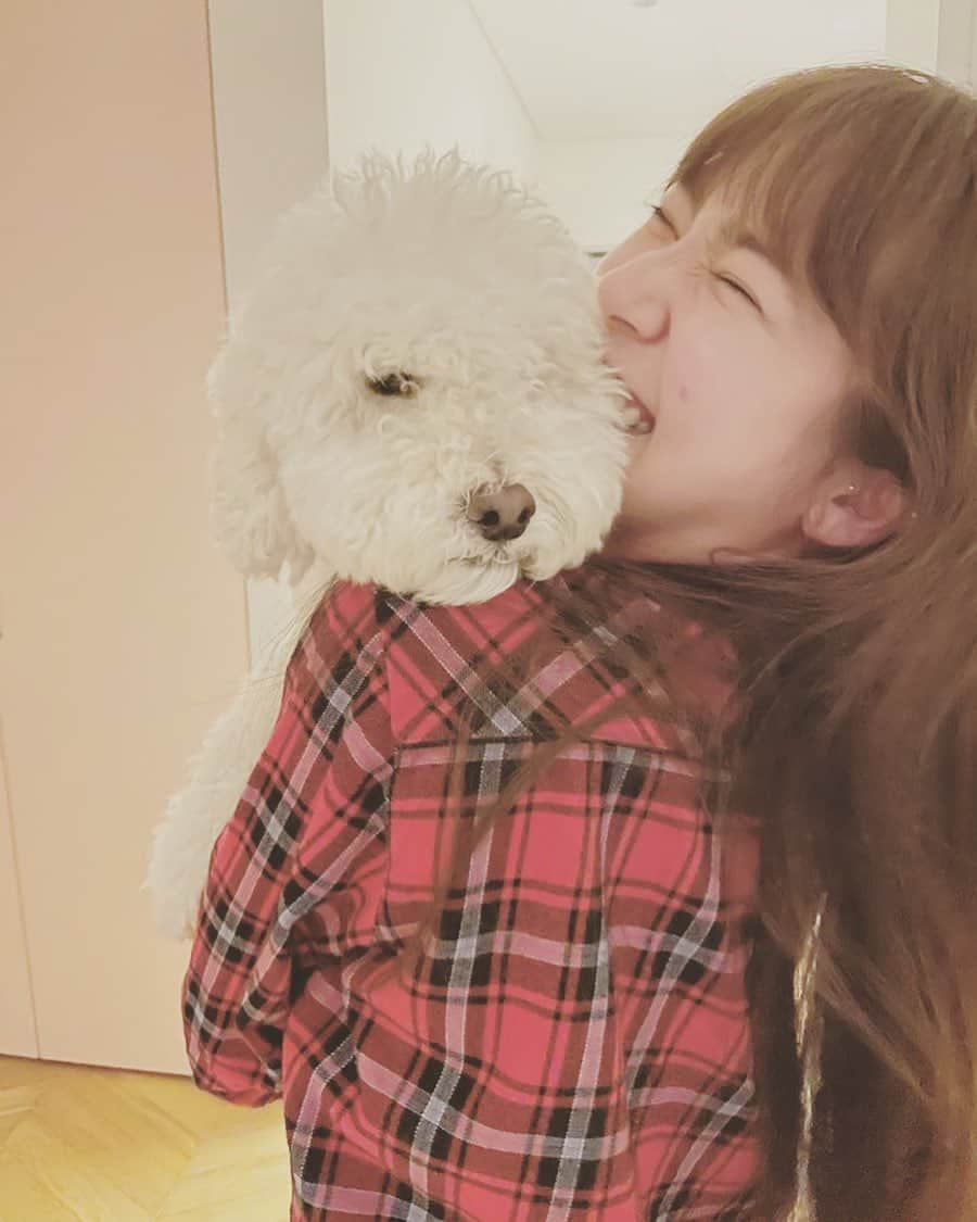 ソン・ダムビのインスタグラム：「심바 사랑스러워😍잘자요  #여드름자국#손으로짜지마세요#🤣🤣」