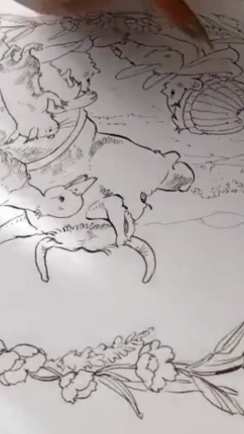 イラストレーター山崎牧子のインスタグラム：「背景の着彩をあげてみました😌 反対側からで見にくくてごめんなさい🙏」