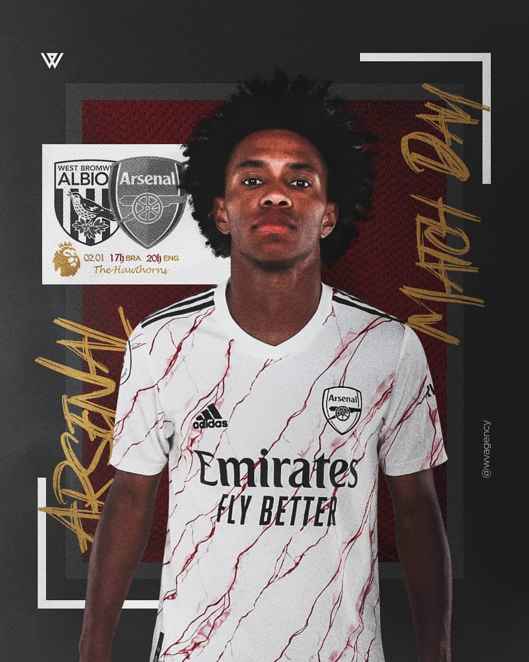 ウィリアンのインスタグラム：「Matchday! 💪#premierleague #arsenalfc #happynewyear #gunners」