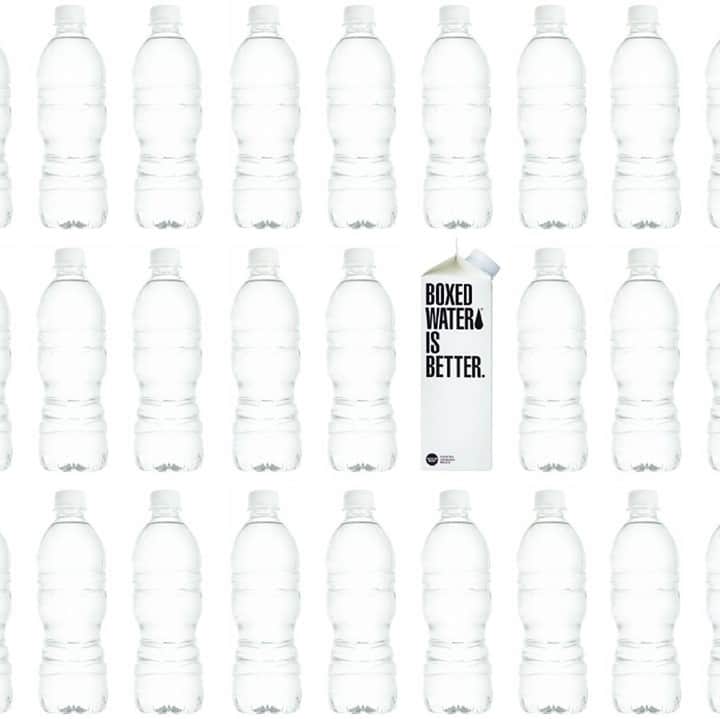 BoxedWaterのインスタグラム：「Did you know plastic has 18x the environmental impact on ozone depletion compared to ☝️ one Boxed Water carton?」