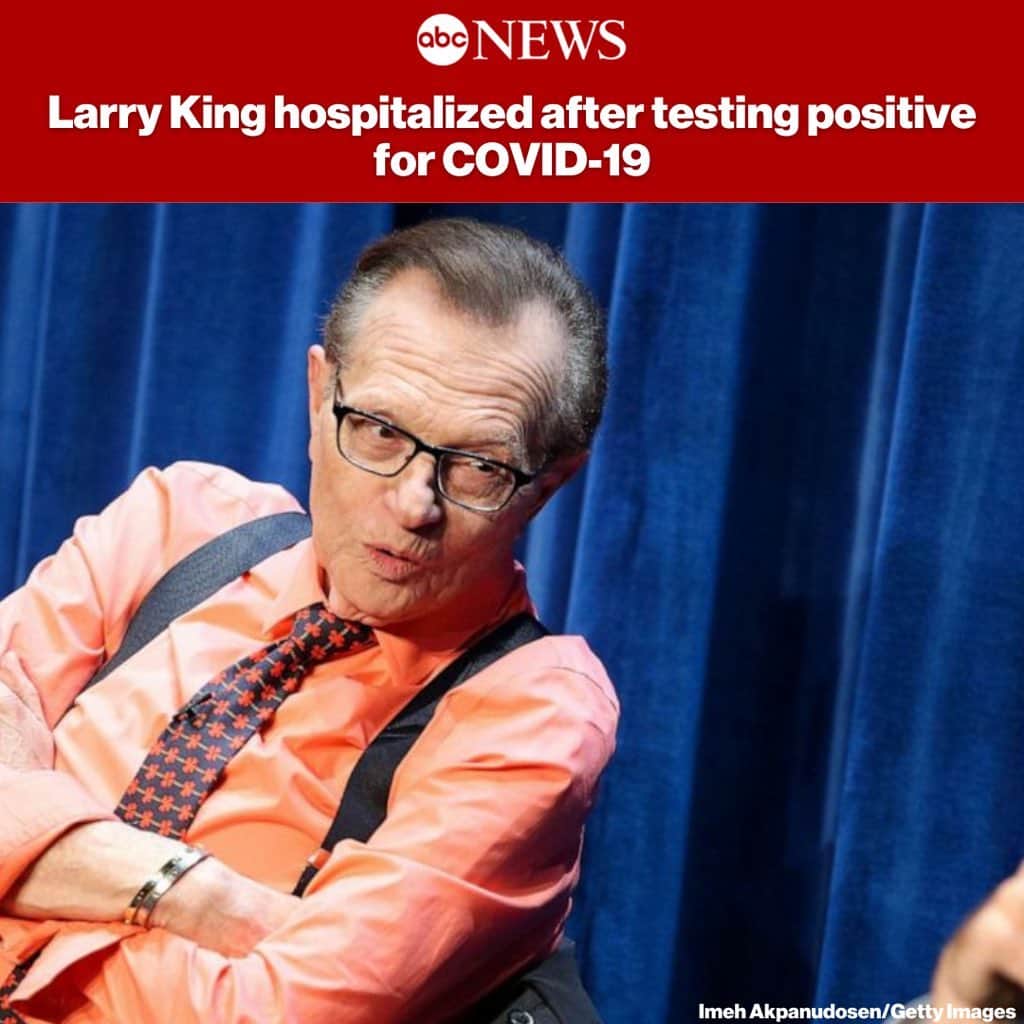 ABC Newsさんのインスタグラム写真 - (ABC NewsInstagram)「Legendary talk show host Larry King, 87, has been hospitalized in Los Angeles for COVID-19, a source close to the King family confirms to ABC News. MORE AT LINK IN BIO.」1月3日 9時15分 - abcnews