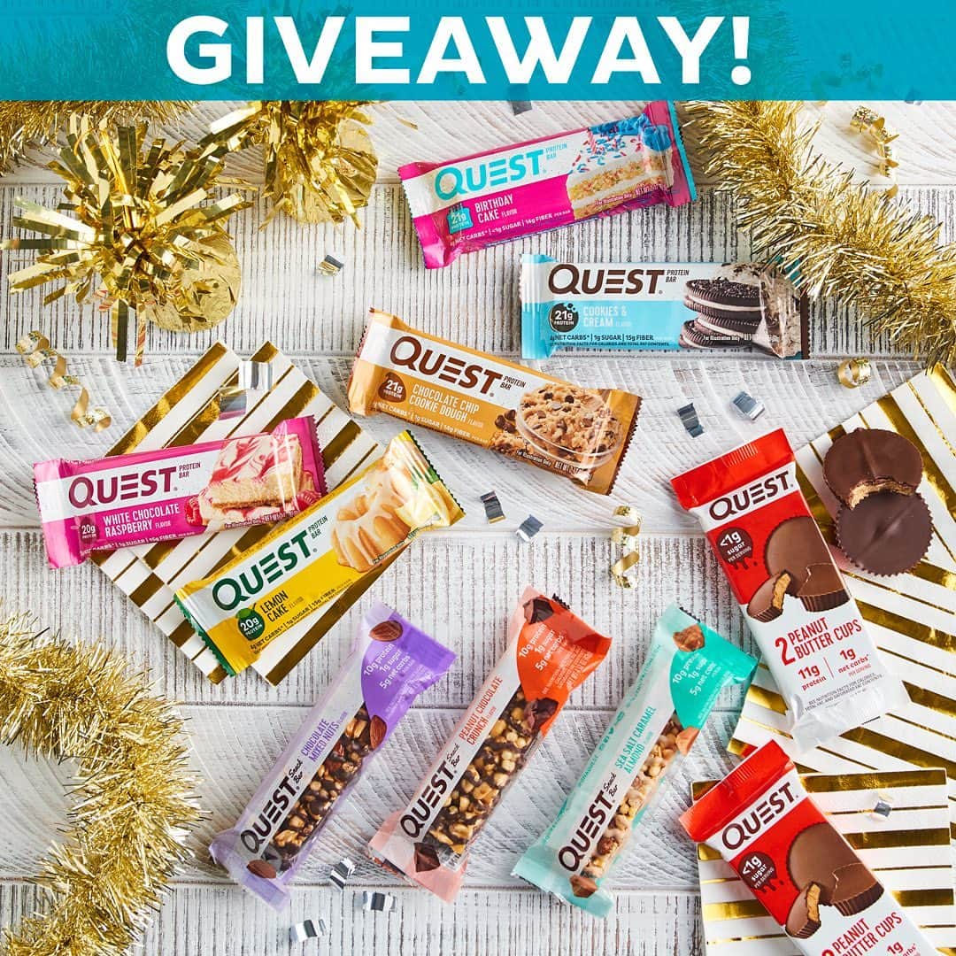 questnutritionさんのインスタグラム写真 - (questnutritionInstagram)「NEW YEAR, NEW QUESTS GIVEAWAY! 💪💯🥳 Who’s ready to conquer their goals in 2021!? SIXTEEN (16) winners will win an assortment of everything pictured! 🤩 • TO ENTER, see the steps below: • 1️⃣. LIKE this post. 2️⃣. FOLLOW @questnutrition. (We check 🧐) 3️⃣. COMMENT what you’re #OnaQuest for in 2021.👇 • Winners will be randomly selected & announced on 1/7/21 in the comments. U.S. winners only. Must be 18+ or older to win. Each winner will win: (1) Peanut Butter Cups 4-Pack, (1) Chocolate Chip Cookie Dough Quest Bars 4-Pack, (1) Birthday Cake Quest Bars 4-Pack, (1) Cookies & Cream Quest Bars 4-Pack, (1) White Chocolate Raspberry 12-Pack, (1) Lemon Cake Quest Bars 12-Pack, (1) Peanut Chocolate Crunch Snack Bars 5-Pack, (1) Sea Salt Caramel Almond Snack Bars 5-Pack, and (1) Chocolate Mixed Nuts Snack Bars 5-Pack. Contest is not affiliated with Instagram. Good luck! #OnaQuest #QuestNutrition」1月3日 4時30分 - questnutrition