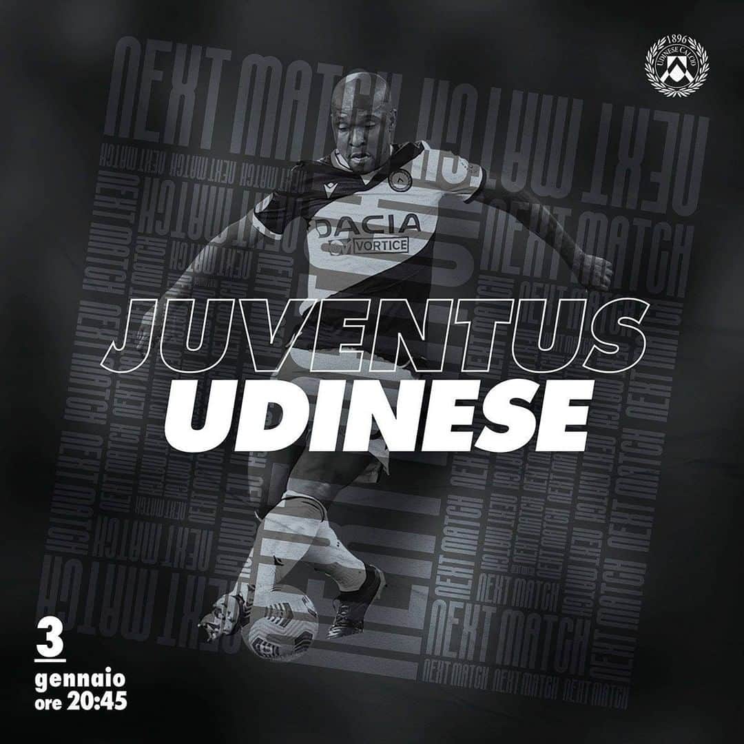 ウディネーゼ・カルチョさんのインスタグラム写真 - (ウディネーゼ・カルチョInstagram)「MATCHDAY 🙌  🆚 @juventus  🏟 Allianz Stadium ⏰ 20.45  ⚪️⚫️ #JuventusUdinese #ForzaUdinese #AlèUdin #Matchday #SerieATIM」1月3日 18時01分 - udinesecalcio